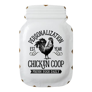 Chicken Coop Personalized Mason Jar Enamel Sign
