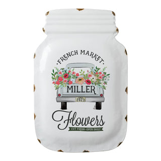 French Market Personalized Mason Jar Enamel Sign