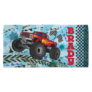 Red Muddin' Monster Truck Beach Towel