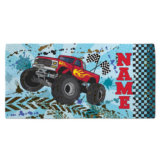 Red Muddin' Monster Truck Beach Towel