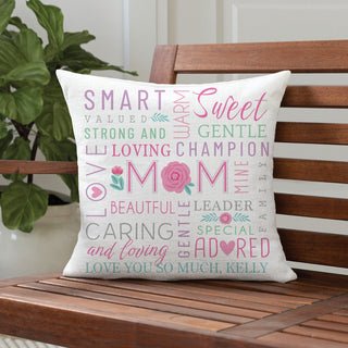 Mom throw pillow with name