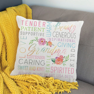 Grandma throw pillow with name