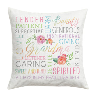 Sweet Grandma Personalized 14x14 Throw Pillow
