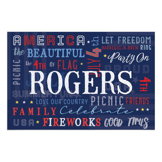 Celebrate the 4th! Personalized Doormat - 18x27 Inch, 1/4" Thick