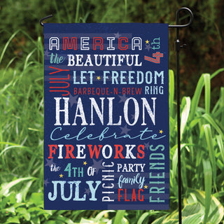 Celebrate the 4th of July Garden Flag with name