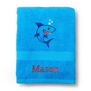 Ocean Life Embroidered Large Beach Towel