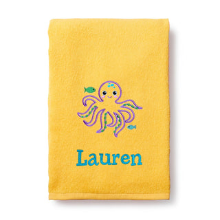 Ocean Life Embroidered Small Beach Towel