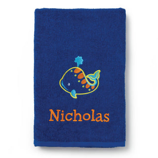 Ocean Life Embroidered Small Beach Towel