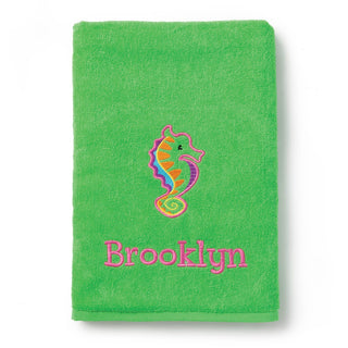 Ocean Life Embroidered Small Beach Towel