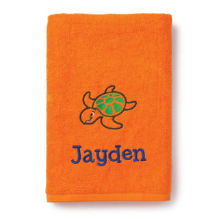 Ocean Life Embroidered Small Beach Towel