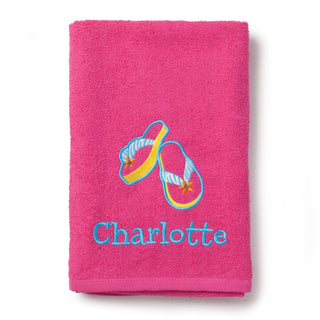 Ocean Life Embroidered Small Beach Towel