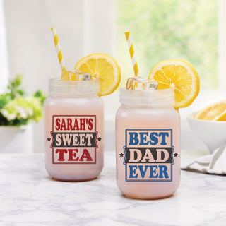 Your message in blue for him mason jar 