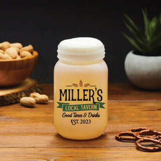 Your Own Bar Logo Personalized Frosted Mason Jar
