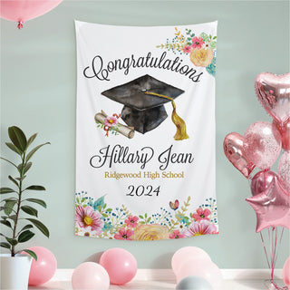 Congratulations Graduate Personalized Wall Tapestry
