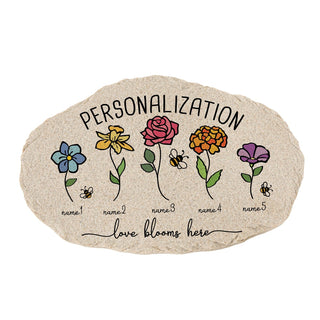 Love Blooms Here Personalized Garden Stone