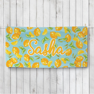 Lemon Lime Personalized Beach Towel