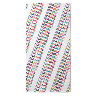 Colorful Name Pattern Personalized Beach Towel