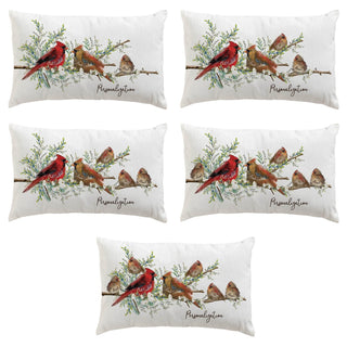 Cardinal Family Personalized Lumbar Throw Pillow