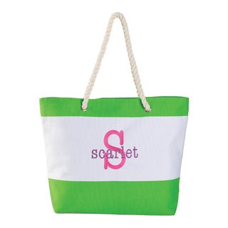 Colorful Initial & Name Personalized Kid's Beach Tote