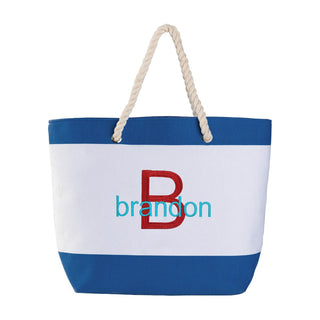 Colorful Initial & Name Personalized Kid's Beach Tote