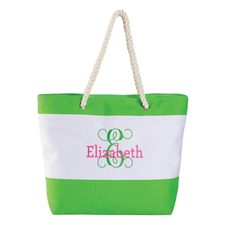 Colorful Script Initial & Name Ladies' Beach Tote