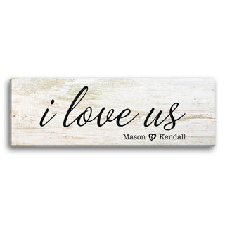 I Love Us Personalized 10x30 Gallery Wrapped Canvas