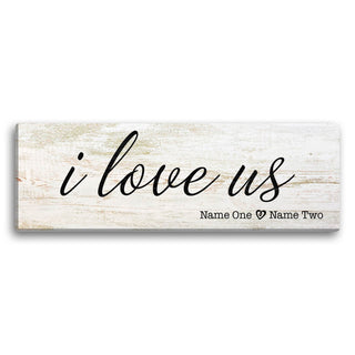 I Love Us Personalized 10x30 Gallery Wrapped Canvas