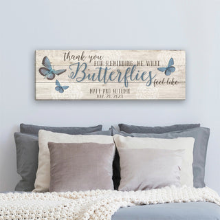 Feeling Butterflies Personalized 10x30 Gallery Wrapped Canvas