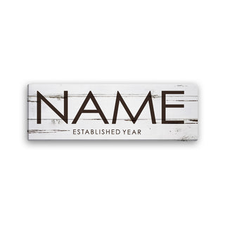 Family Name Personalized 10x30 Gallery Wrapped Canvas