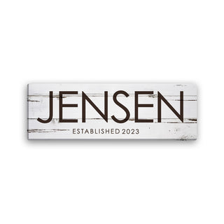 Family Name Personalized 10x30 Gallery Wrapped Canvas