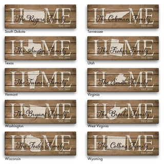Home State Personalized 10x30 Gallery Wrapped Canvas