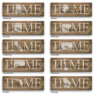 Home State Personalized 10x30 Gallery Wrapped Canvas
