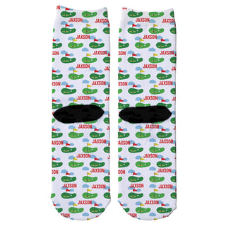 Golf Greens Pattern Personalized Adult Crew Socks