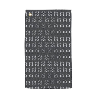 Initial Golf Clubs Gray Pattern Personalized Golf Towel