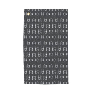 Initial Golf Clubs Gray Pattern Personalized Golf Towel