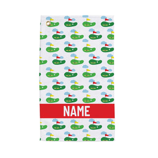 Golf Greens Pattern Personalized Golf Towel