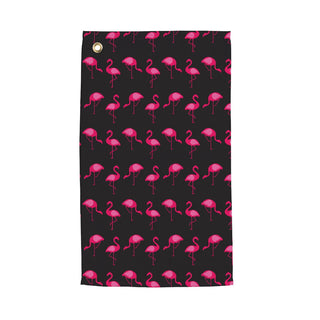 Flamingo Pattern Personalized Golf Towel