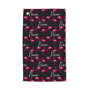 Flamingo Pattern Personalized Golf Towel