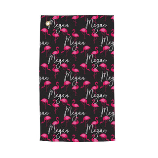 Flamingo Pattern Personalized Golf Towel