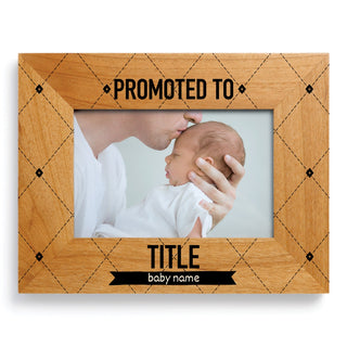 Promoted to New Dad Personalized Wood Picture Frame
