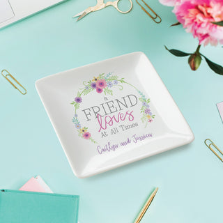 Friend loves at all times personalized ceramic trinket dish gift for friend
