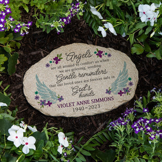 Angels Are All Around Personalized Memorial Garden Stone