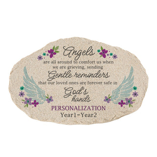 Angels Are All Around Personalized Memorial Garden Stone
