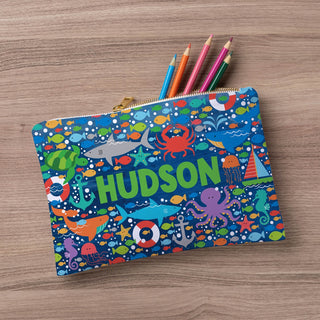 Nautical Sea Friends Personalized Zip Pouch