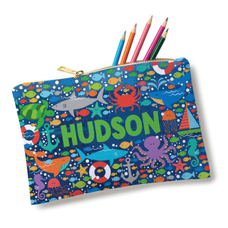 Nautical Sea Friends Personalized Zip Pouch