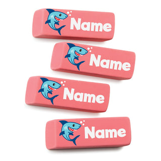 Shark Personalized Pink Eraser - Set of 4