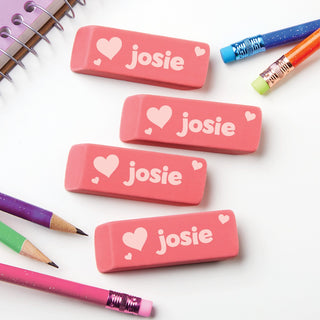 Heart Name Personalized Pink Eraser 