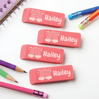 Rainbow Name Personalized Pink Eraser