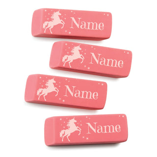 Unicorn Personalized Pink Eraser - Set of 4