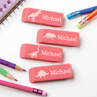 Dinosaurs Personalized Pink Eraser